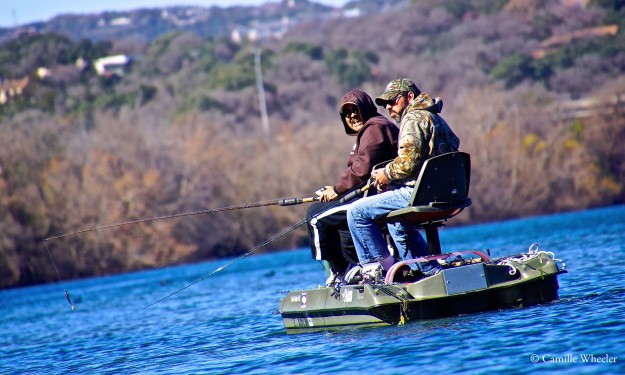 I’ve always wondered what kind of fish live in Lady Bird Lake. These two fishermen happily told me of one species: bass.